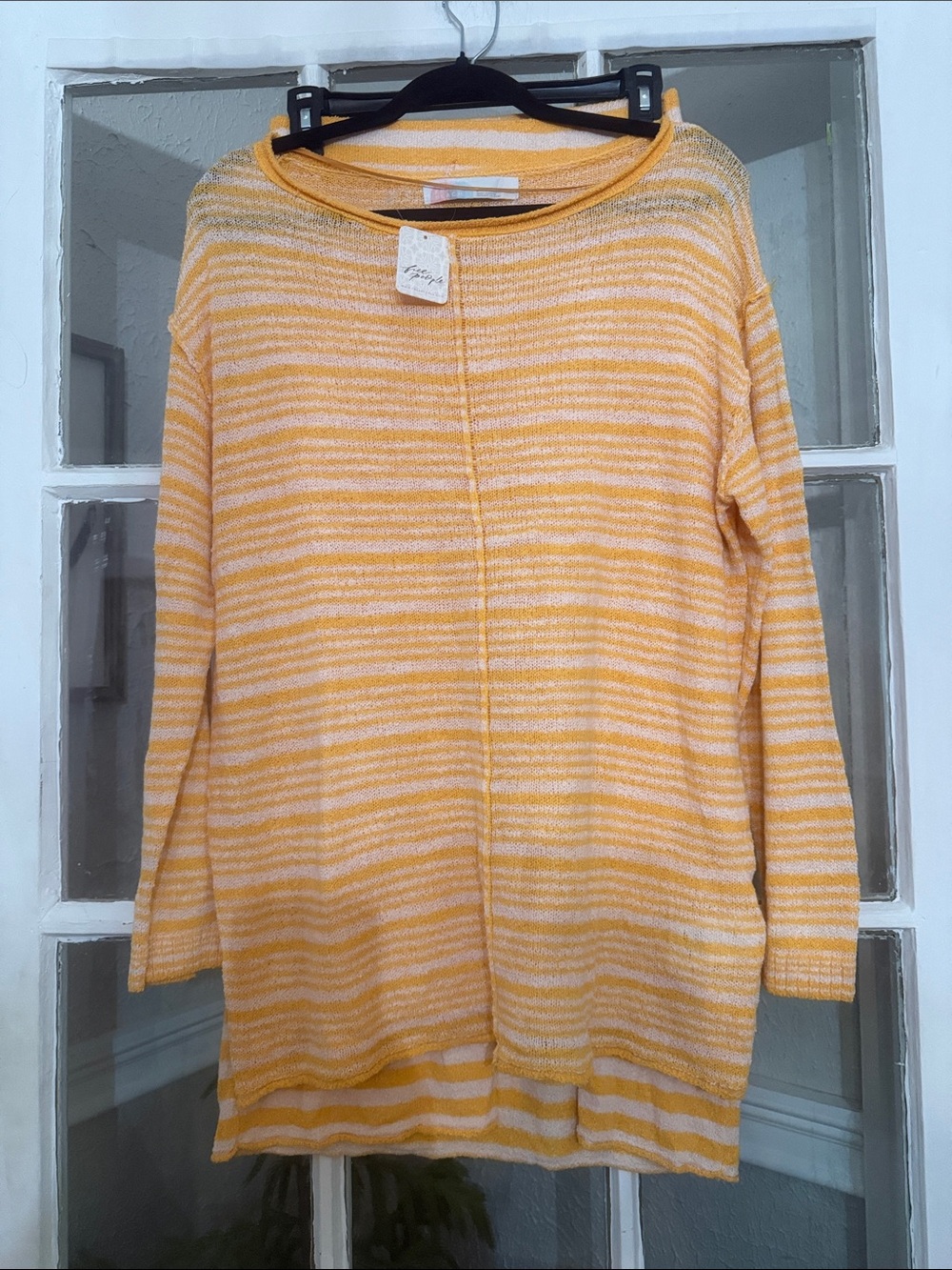 Free People Beach Women’s Striped Yellow & Cream Lightweight Coverup Set